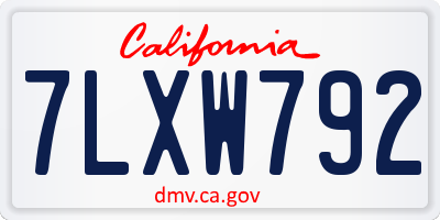 CA license plate 7LXW792