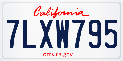 CA license plate 7LXW795
