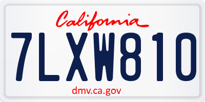 CA license plate 7LXW810