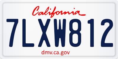 CA license plate 7LXW812