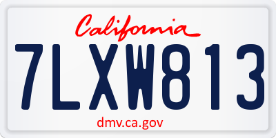CA license plate 7LXW813