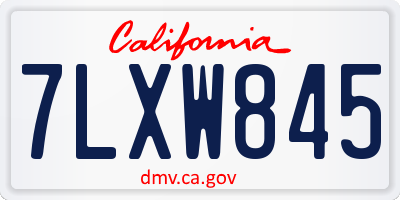 CA license plate 7LXW845