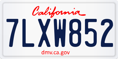 CA license plate 7LXW852