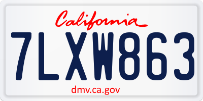 CA license plate 7LXW863
