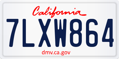CA license plate 7LXW864