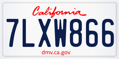 CA license plate 7LXW866