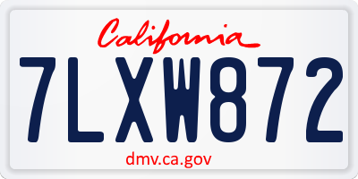 CA license plate 7LXW872