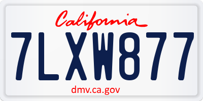 CA license plate 7LXW877