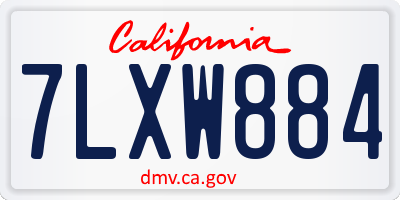CA license plate 7LXW884