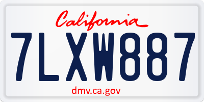 CA license plate 7LXW887