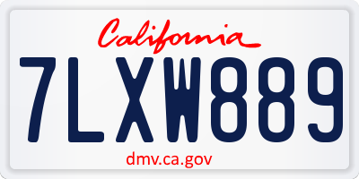 CA license plate 7LXW889
