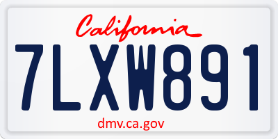 CA license plate 7LXW891