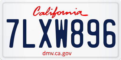 CA license plate 7LXW896