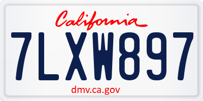 CA license plate 7LXW897