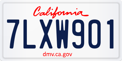CA license plate 7LXW901