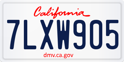 CA license plate 7LXW905