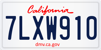 CA license plate 7LXW910