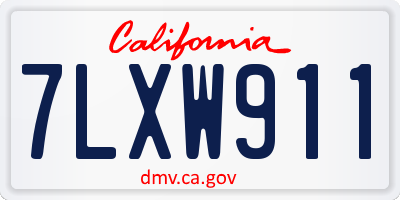 CA license plate 7LXW911