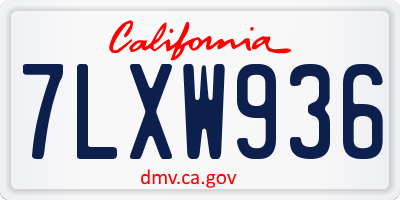 CA license plate 7LXW936