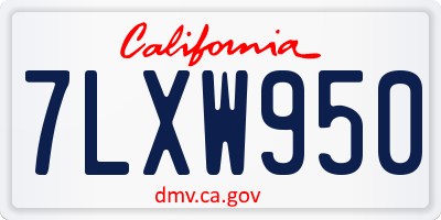CA license plate 7LXW950