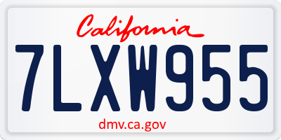 CA license plate 7LXW955