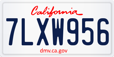 CA license plate 7LXW956