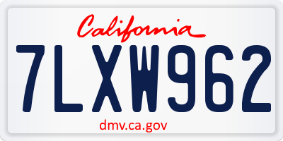 CA license plate 7LXW962
