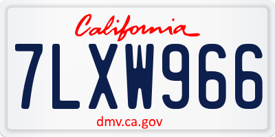 CA license plate 7LXW966