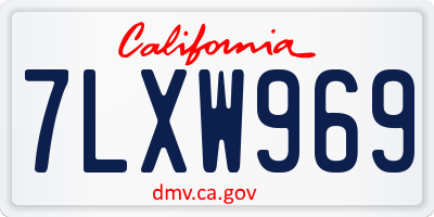 CA license plate 7LXW969