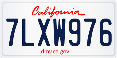 CA license plate 7LXW976