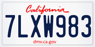 CA license plate 7LXW983