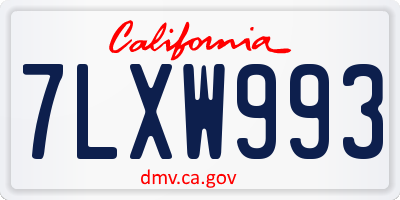 CA license plate 7LXW993