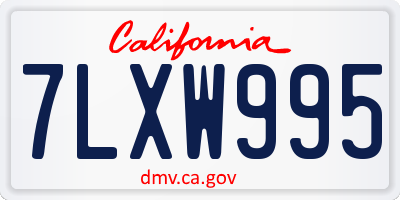 CA license plate 7LXW995