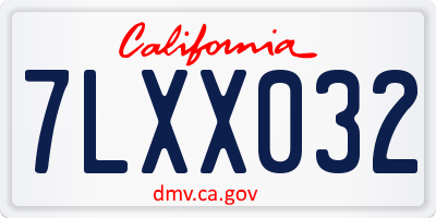 CA license plate 7LXX032