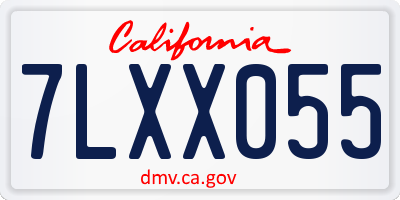 CA license plate 7LXX055