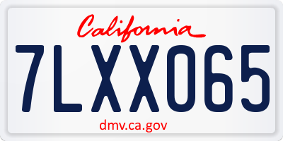 CA license plate 7LXX065