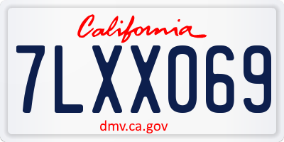 CA license plate 7LXX069
