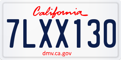 CA license plate 7LXX130