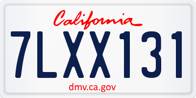 CA license plate 7LXX131