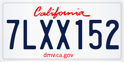 CA license plate 7LXX152