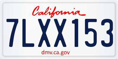 CA license plate 7LXX153