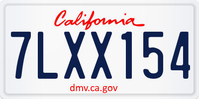 CA license plate 7LXX154