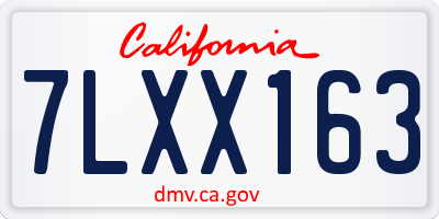 CA license plate 7LXX163