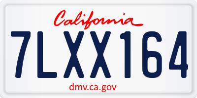 CA license plate 7LXX164