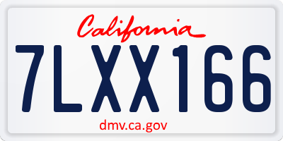 CA license plate 7LXX166