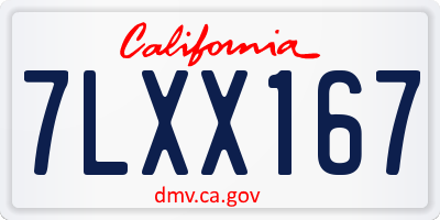 CA license plate 7LXX167