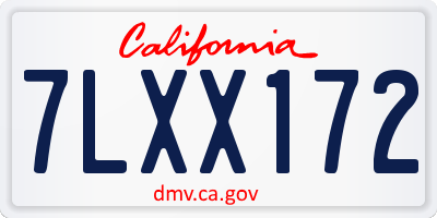 CA license plate 7LXX172
