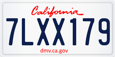 CA license plate 7LXX179