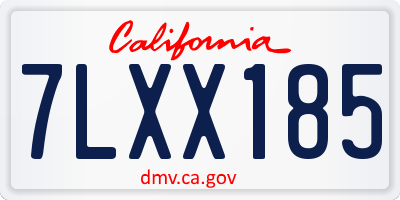 CA license plate 7LXX185
