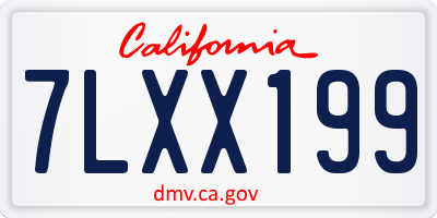 CA license plate 7LXX199